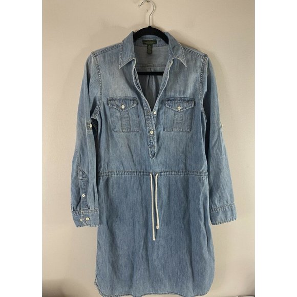 Ralph Lauren Dresses & Skirts - Lauren Jeans Company Ralph Lauren Women's Denim Jean Dress Size 4 Spring